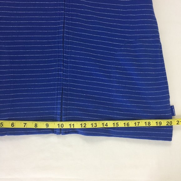 VTG Liz Claiborne Hoodie Blue Silver Metallic Striped Full Zip Women's M - Picture 12 of 13